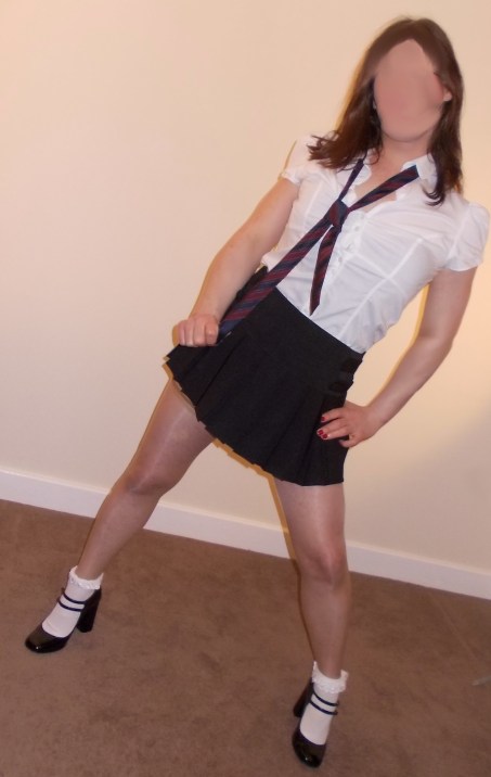 Sexy Tranny School Girl Uniform